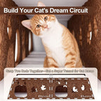 Felt Cat Cave House for Indoor Cats with Catnip Toy, Large Cat Bed Tunnel for Scratching Play, No-Tool Assemble Warm Silent Cat House for Large Cats Up to 22lb, Durable and Washable, Cream