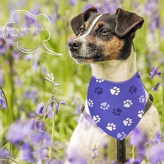 10PCS Big Dog Bandanas Large Breed Paw Print for Extra Large XL XXL Triangle Bibs Head Scarves for Boys Girls Grooming Accessories Costume