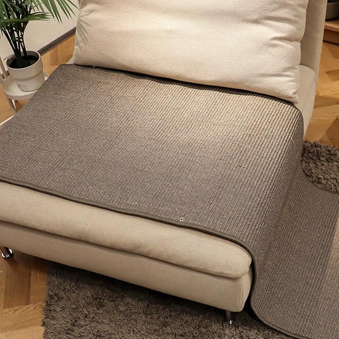 Extra Large Cat Wall Climbing Carpet, 67"X 24" Thickened &Tall Cat Scratch Pad with 8 Nails, Door Hanging Sisal Pet Scratcher Mat for Furniture Couch Sofa Protector(Grey)