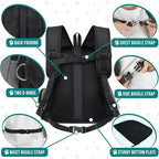 PetAmi Front Carrier Backpack for Dogs and Cats - Ventilated Adjustable Pet Chest Carrier for Hiking, Camping, Travel - Small to Medium Pets Up to 10 lbs - Grey