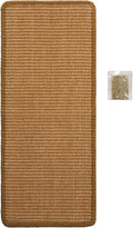 SAFAVIEH Cat Scratch Mat Pad Collection, 10" x 24", Light Brown, Sisal Boucle Weave, Velcro & Slip Resistant Backing