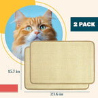 PatiencET Cat Scratching Mat, Natural Sisal Cat Scratcher Mat, Horizontal Cat Scratch Rug for Indoor Cats, Cat Wall Scratcher Furniture Protector for Couch, Carpet, Sofa (2 Pack, 23.6"X15.7")
