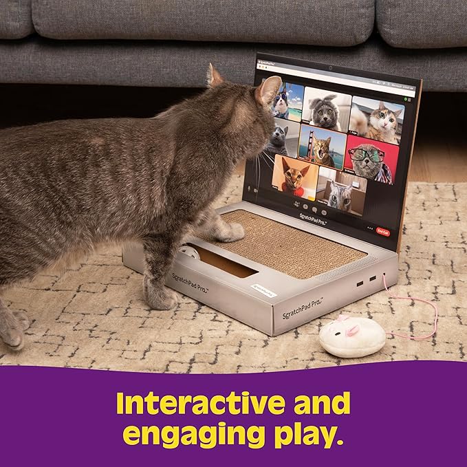 ScratchPad Pro — Cardboard Laptop Cat Scratcher, Interactive Cat Toys for Indoor Cats, Kitten Supplies and Cat Stuff by Relatable