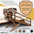 DoggoRamps Dog Ramp with Rails for Couch - Adjustable from 14" to 21" with Anti-Slip Grip & Convenient Platform Top - for Dogs up to 150lbs - Made of Solid Wood in North America