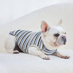 Dog Shirts Vest Cotton Striped T-Shirt, Sleeveless Stretchy Pet Clothes for Small Dogs, 2-Pack Soft Breathable Puppy Tank Top Cat Tee (XX-Large, Blue,Yellow)