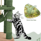 Yaheetech Cactus Cat Tree for Indoor Cats, 62in Cat Tower with Scratching Posts, Hammock & Dangling Ball, Multi-Level Condo Activity Center Furniture