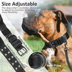 Tactical Dog Collar with Control Handle, Military Adjustable Pet Collar Reflective Heavy Metal Buckle Dog Collar, Soft Nylon Training Collar for Medium Large Dogs (Black, Large)