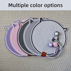 Cat Scratcher Mat, Natural Cotton Rope Cat Scratching Pad, 16.9'' Round Cat Wall & Floor Scratch Pad, Durable Double - Sided Cat Scratcher, Furniture Protector for Wall, Sofa, Couch, Carpet, Beige