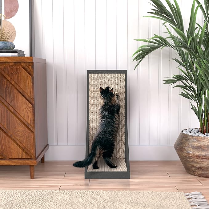 WAY BASICS Cat Scratching Post Standing Scratcher Scratch Pad (Tool-Free Assembly)