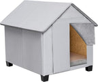 Outdoor Dog House, Elevated Foldable Dog Cave Bed with Removable Plush Mat for Medium Dogs Up to 23.6 Inches Long