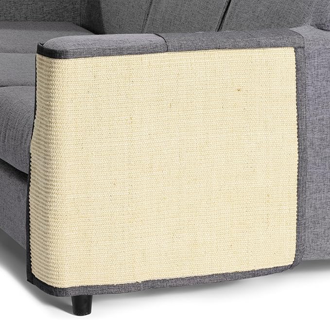 Navaris Cat Scratch Mat - Natural Sisal Furniture Protector Scratching Pad Carpet of Couch, Sofa, Chair
