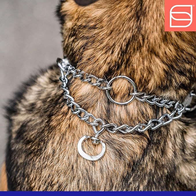 Herm. Sprenger Ultra-Plus Prong Dog Training Collar with Quick Release Snap and Swivel, Anti Pull Training Pinch Collar, Steel Chrome Plated (3.0 mm x 18" Neck Size; 23" Chain Length)
