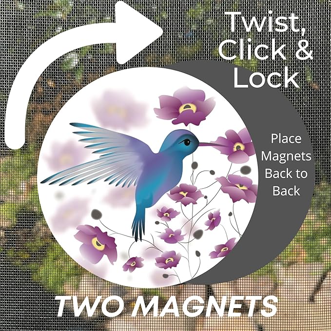 Screen Door Magnets Double Sided – Keep People, Kids, and Dogs from Running into a Screen Door. Saver - Robbins Aria Hummingbird