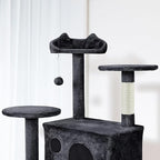 Topeakmart Cat Tree, 80-Inch Cat Tower for Indoor Cats, Cat Condo with Scratching Posts, Padded Perches and Ladder, Cat Stand House Furniture, Black