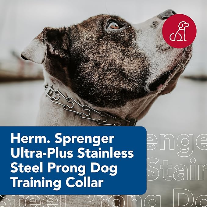 Herm Sprenger - Stainless Steel Ultra-Plus Prong Dog Training Collar - 3.20 mm x 18" Neck Size, 22" Chain Length
