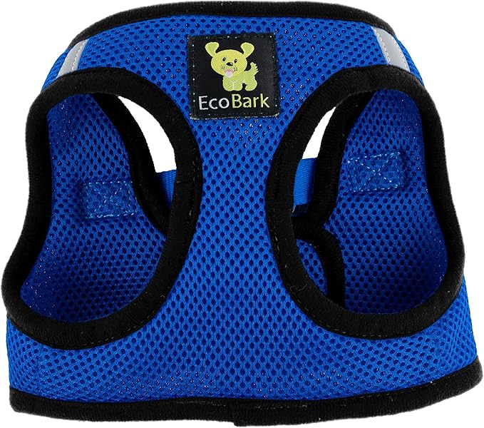EcoBark Step in Dog Harness - Reflective Soft Luxurious Mesh Dog Harnesses for Small and Medium Breed Dogs - Eco-Friendly Comfort Secure Halter No Pull Adjustable Pet Vest (Royal Blue, XL)