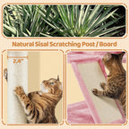 Topeakmart 57 inches Multi-Level Cat Tree Cat Condo with Scratching Posts Kittens Activity Tower Pet Play House Furniture, Pink