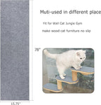 Cat Scratching Mat with Self-Adhesive for Climbing, Carpet Replacement for Cat Tree and Scratching Posts, Trimmable Couch Protector from Claws (78" L*15.7" W)