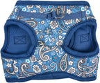 Puppia Cynthia Dog Vest Harness B (Step-in) Fashionable Paisley Pattern Spring Summer Harness for Small and Medium Dogs, Blue, Large