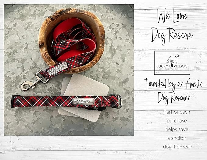 Lucky Love Dog Martingale Dog Collar - Adjustable, No-Slip, Durable, & Soft Webbing Collar for Male and Female Dogs Ideal for Training & Walking - Heywood, Small