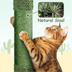 Yaheetech | Cactus Cat Tree | 59.5in Cat Tower w/Cute Perch, Cozy Condo, Convenient Climbing Ladder | Moppy Fabric-Covered Cat House for Indoor Cats | Green/Brown