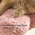 Aesthetic Flower Cat Tree Tower with Scratching Post for Indoor Cats, 30" H Modern Cat Tree with Natural Solid Wood Branch, Fluffy Cat Beds Removable & Large Scratching Board, Creamy White