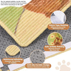 Sisal Cat Scratcher Mat, Cat Wall Scratcher for Indoor Cats, 23.6x15.7 Inch Cat Scratch Pad with Hook & Loop, Wall Mounted Cat Scratching Post to Protect Couch and Carpet（Red Flower）
