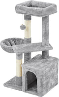 Topeakmart Cat Tree 34in Cat Tower Plush Cover with Condo, Platform & Basket for Indoor Kittens, Cat Furniture Activity Tree