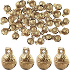 AUEAR, 60 Pack Vintage Brass Bells Mini Jingle Bell DIY Craft 14mm Small Tibetan for Jewelry Making Charms Pendants Wind Chimes Home Door Decor