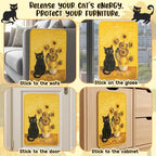 Sisal Cat Scratching Pad - Shedding-Resistant Wall Scratcher Mat for Indoor Cat, Kitten Art Print Sunflower Scratching Mats for Carpet Couch Furniture with Adhesive Hook Loop Tape(24*16in)