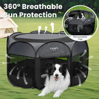 Love's cabin Pet Puppy Dog Playpen, Medium Dog Tent Crates Cage Indoor/Outdoor, Portable Playpen for Cat, Foldable Pop Up Dog Kennel Playpen with Carring Case, Removable Zipper Top, Dark Grey