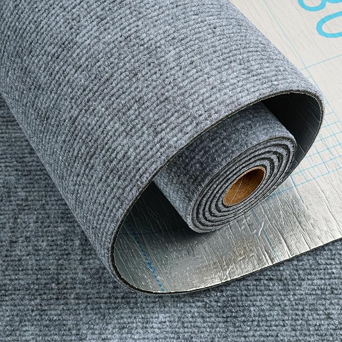 ReWallpaper Cat Scratch Pad Large Sisal Textured Grey Cuttable Carpet Roll for Wall Window Sill Bedside Floor Area Furniture Covering Durable Cat Scratching Mat Self Adhesive Pet Claw Guard 24inx6.5ft