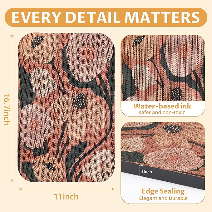2 Pack Art Cat Scratcher, Wall-Mountable Cat Scratch Pad, Wall Cat Scratcher 16.7x11x1 Inch Cat Scratching Board for Indoor Cats Toy(Flower Series1)