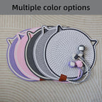 Cat Scratcher Mat, Natural Cotton Rope Cat Scratching Pad, 16.9'' Round Cat Wall & Floor Scratch Pad, Durable Double - Sided Cat Scratcher, Furniture Protector for Wall, Sofa, Couch, Carpet, Dark Grey