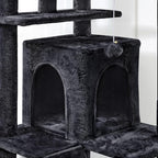 Topeakmart Cat Tree, 80-Inch Cat Tower for Indoor Cats, Cat Condo with Scratching Posts, Padded Perches and Ladder, Cat Stand House Furniture, Black