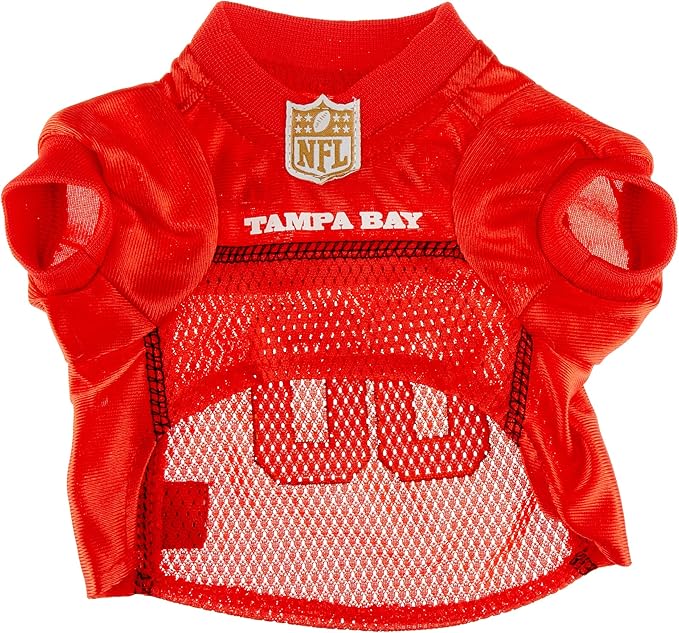 Pets First NFL Tampa Bay Buccaneers Dog Jersey, Size X-Small, Football Shirt Costume for Pet, Dog Sports T-Shirt, NFL Team Clothing for Cats, Licensed Pet Apparel Available in 7 Sizes and 32 Teams
