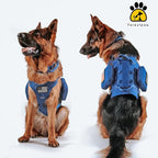 Forestpaw Dog Harness for Large Dogs,Tactical Dog Harness with Handle,No Pull Military Service Dog Vest with Pockets Adjustable for Walking Training,Blue,Chest 21.5-45"