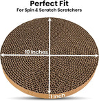 Scratch and Spin Cat Scratcher Replacement Pads for Active Play, Natural Recycled Corrugated Cardboard, Supports Pet Behaviors, Relieves Stress - 2 Count