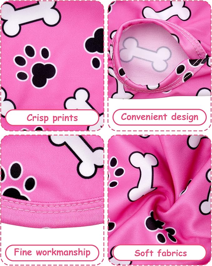 PET SHOW 4 Pack Paw Bone Printed Dog Clothes Shirts Soft Dog Vest Lightweight Sleeveless Cats Doggies T-Shirts Puppies Tank Top Tee Cat Clothes for Small Medium Dogs White Black Pink Blue S