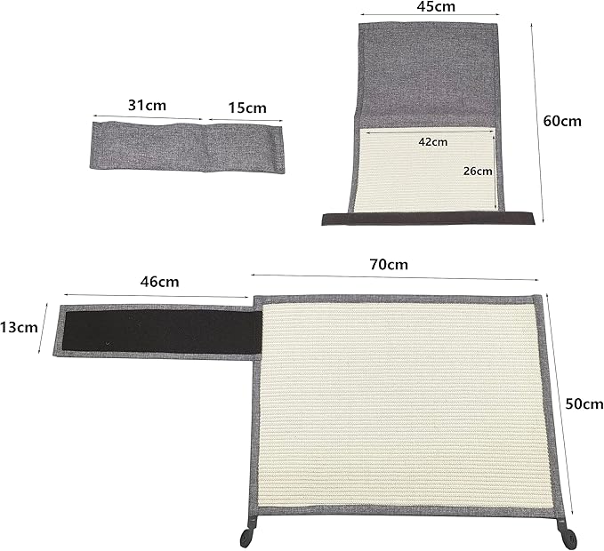 Fully Wrapped Cat Scratcher Couch- Natural Sisal Furniture Protection from Cats-Corner cat Scratcher for Couch Bed,Chair-Easy Installation