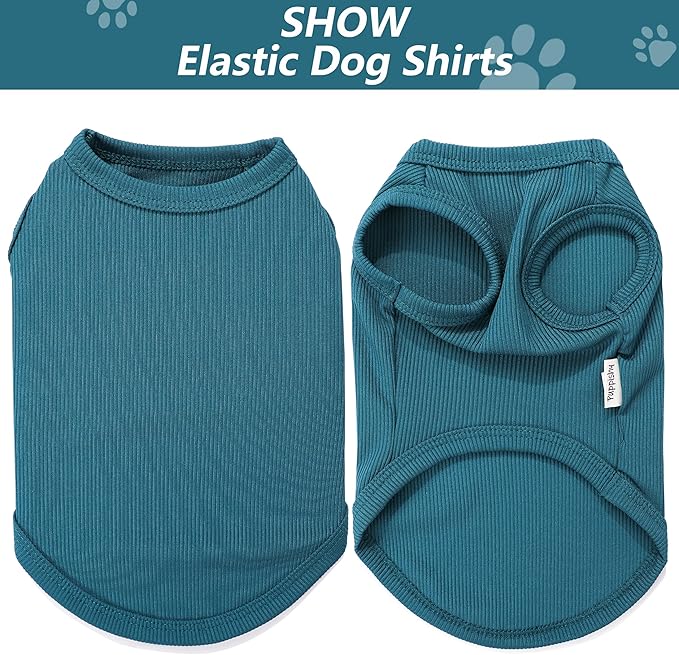 2 Pack Dog Clothes for Small Dogs Summer Dog Shirt Vest Girl Boy Lightweight Puppy T-Shirts Blank Soft and Cool Pet Clothing Sleeveless Medium Large Dog Outfit (Light Blue+Dark Cyan, XX-Large)