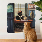 Vertical Cat Scratcher - Removable Wall Mounted Cat Scratcher and Art Decal – Wall Scratch Pad for Cats with Sisal Cat Scratcher – Large Protective Wall Scratchers for Indoor Cats
