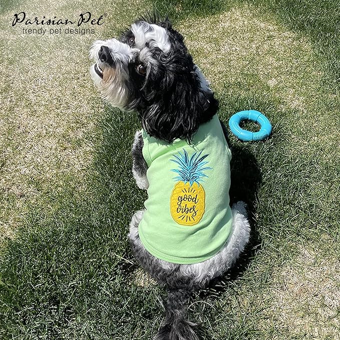 Parisian Pet Dog Shirt – 100% Cotton Shirts for Large Dogs – Tropical Sleeveless Pet Vest – Lightweight and Breathable Dogs Apparel – Cute Dog Clothes - Stretchy T Shirts for Pets