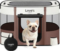 Love's cabin Pet Puppy Dog Playpen, Medium Dog Tent Crates Cage Indoor/Outdoor, Portable Exercise Playpen for Cat, Foldable Pop Up Dog Kennel Playpen with Carring Case (M, Brown)