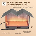 Bedsure Heated Outdoor Cat House-Extra Wide Weatherproof and Warming Feral Cat Shelter with Raised Base in Winter, Waterproof Insulated Outside Pet Hideout for Stray Kitty, 22.5x12.5x13.25inches, Grey