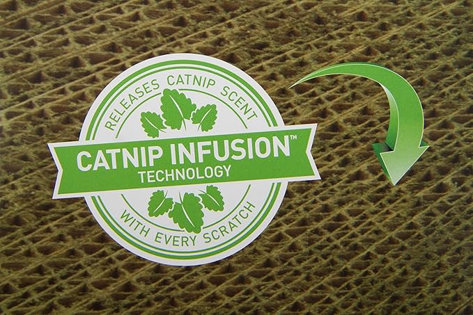 Petlinks Scratchers Choice Flat Corrugated Carboard Scratch Pad for Cats & Kittens, Catnip Infused & Reversible, Promotes Healthy Nail Growth - Brown, Single Wide