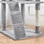 Topeakmart Cat Tree, 80-Inch Cat Tower Cat Condo with Scratching Posts, Padded Perches and Ladder, Cat Stand House Furniture, Light Gray