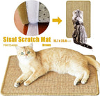 Cat Scratcher Mat, 23.6 x 15.7inch,Natural Sisal Cat Scratchers for Indoor Cats with Velcro Tapes,Cat Scratching Pad Rug,Horizontal Cat Scratching Mat Protect Furniture and Sofas (Brown)