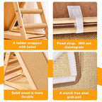 Large Sisal Cat Scratcher - Pre-Assembled Cat Scratching Post for Indoor Cats Adults & Kittens, Solid Wood Scratch Pad with Space-Saving Design