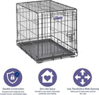 MidWest Homes for Pets 24-Inch iCrate for Small Breeds, 12-20 lbs, Single Door Folding Dog Crate with Divider Panel, Leak-Proof Tray & Secure Latch, Portable, Durable & Easy to Assemble